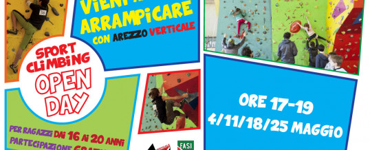 Da venerdì 4 maggio impara ad arrampicare agli OPENDAY dedicati ai ragazzi da 16 a 20 anni